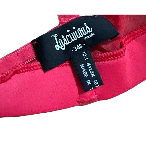 LASCIVIOUS Lingerie Red Cutout Bra and Panty Set 34B - Picture 3 of 6